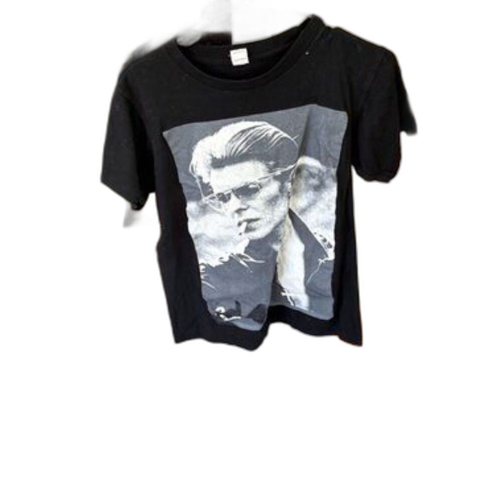 Vintage Style Black Graphic T-Shirt Cool Smoking Sunglasses Portrait Tee Unisex